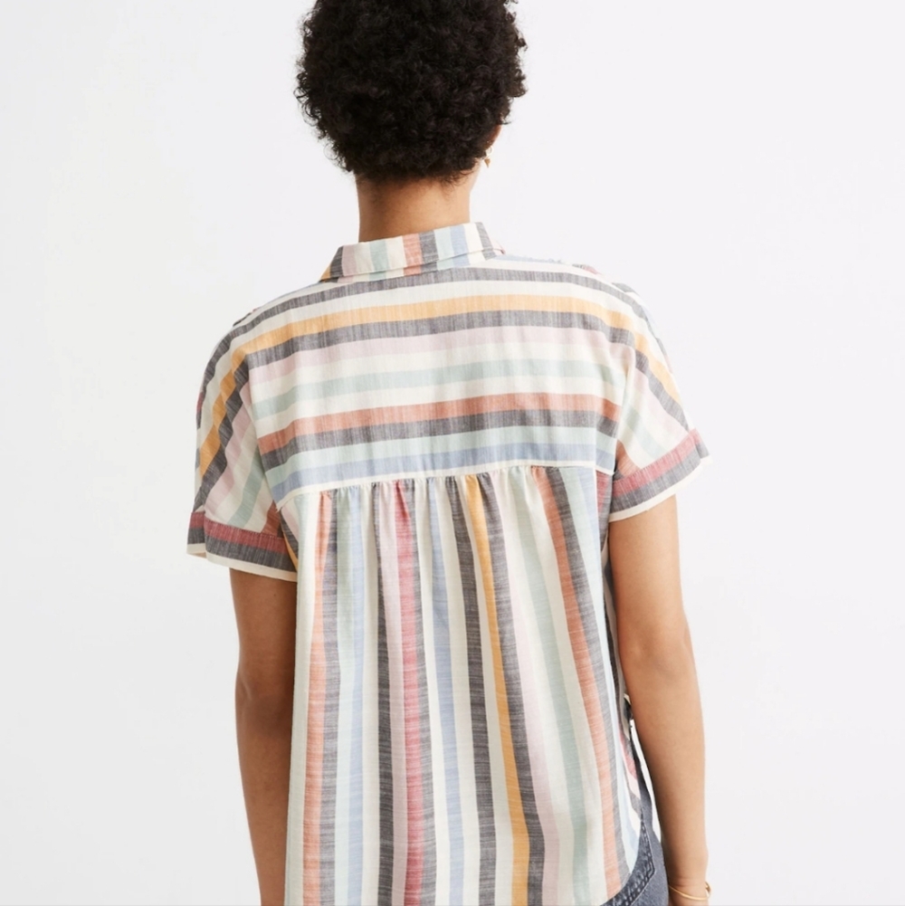 Madewell Hilltop Shirt in Rainbow Stripe - Picture 3 of 5